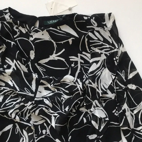 NWT! Lauren Ralph Lauren Floral Blouse - Picture 3 of 5